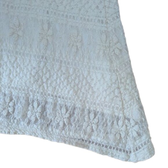 Long Short Sleeve Cream White Lace Top Size XL - Picture 6 of 6